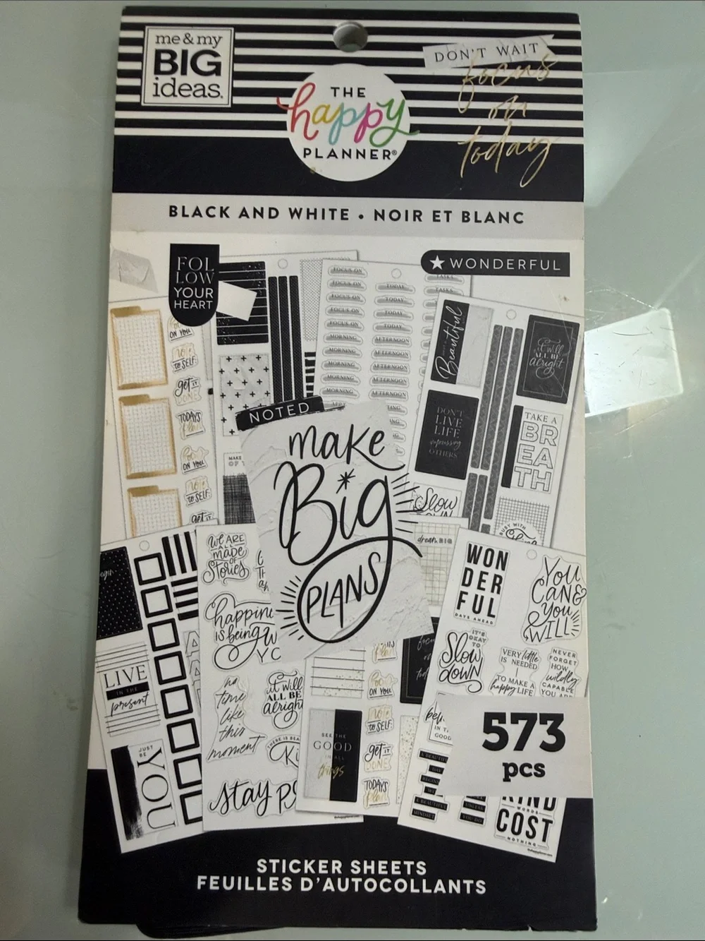 Me & My Big Ideas Black and White Planner Sticker Sheets
